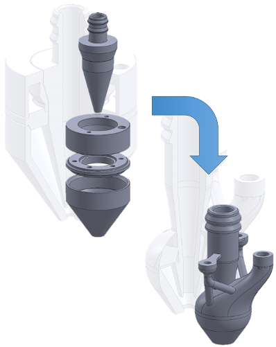 Part consolidation in selective laser melting